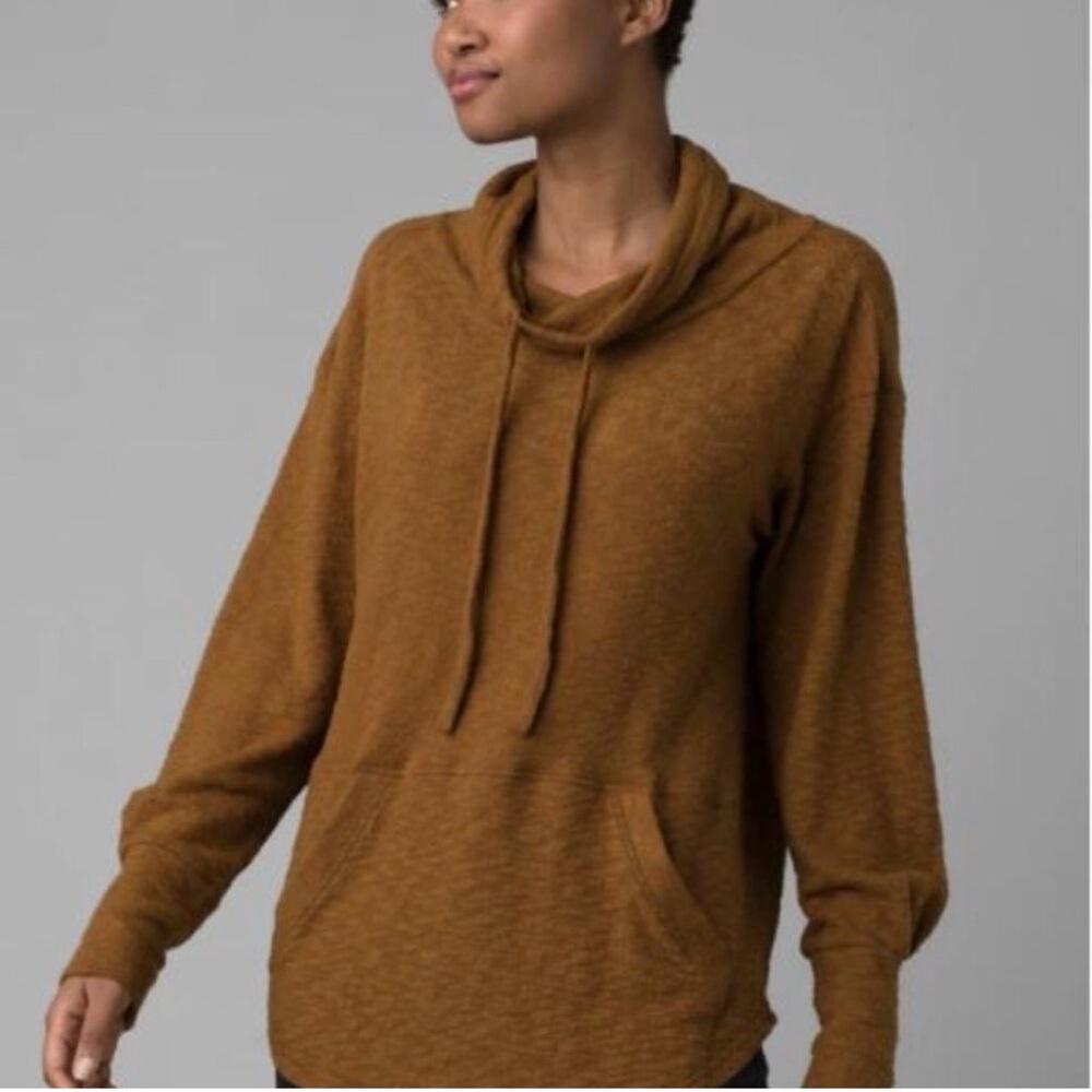 Prana Frieda Cowl Neck Organic Cotton Blend Sweater Large